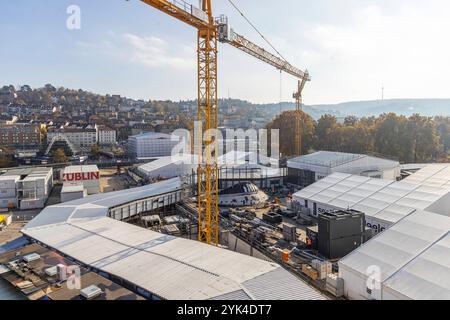Baustelle am Hauptbahnhof Stuttgart. Stuttgart 21, S21. // 16.11.2024: Stuttgart, Baden-Württemberg, Deutschland *** Baustelle am Stuttgarter Hauptbahnhof Stuttgart 21, S21 16 11 2024 Stuttgart, Baden Württemberg, Deutschland Stockfoto