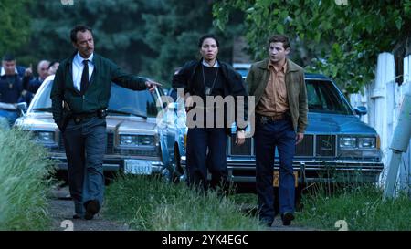 JUDE LAW, JURNEE SMOLLETT und TYE SHERIDAN in THE ORDER (2024), Regie: JUSTIN KURZEL. Quelle: AGC Studios / Chasing Epic Pictures / Album Stockfoto