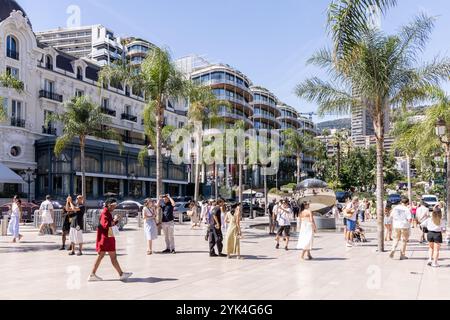 Malerischer Place du Casino (Casino Square), Monte Carlo, Monaco, Südfrankreich, französische Riviera, Europa Stockfoto