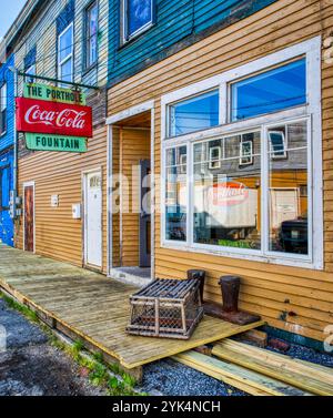 Das Bullauge war seit langem ein Favorit in Portland, Maine. Sie befinden sich am Wasser an der Custom House Wharf. Stockfoto