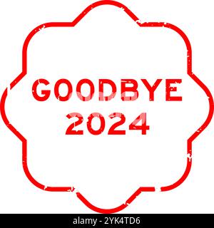 Grunge roter Goodbye 2024 Wörter Gummisiegelstempel auf weißem Hintergrund Stock Vektor