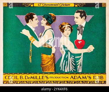 Adam's Rib (Paramount, 1923) Lobby Card, Cecil B. DeMille's Production - Stummfilm Stockfoto