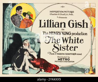 Die Weiße Schwester (Metro, 1923). Titel Lobby Card feat. Lillian Gish - Stummfilm Stockfoto