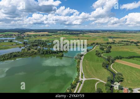 Die Landschaft am Altmühlsee im fränkischen Seenland um die Vogelinseln bei Muhr Stockfoto