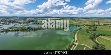 Die Landschaft am Altmühlsee im fränkischen Seenland um die Vogelinseln bei Muhr Stockfoto