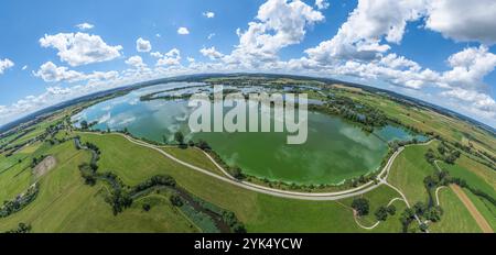 Die Landschaft am Altmühlsee im fränkischen Seenland um die Vogelinseln bei Muhr Stockfoto