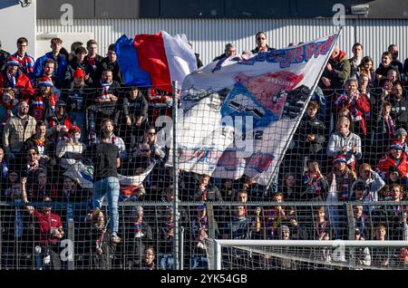 München, Deutschland. November 2024. Fans im Hachinger Fanblock. GER, TSV 1860 München gegen SpVgg Unterhaching, Fussball, Bayerischer Totopokal, Viertelfinale, Saison 2024/2025, 16.11.2024. Foto: Eibner-Pressefoto/Heike feiner Credit: dpa/Alamy Live News Stockfoto