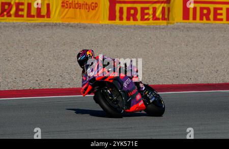 Barcelona, Spanien. November 2024. 15. November 2024, Circuit de Barcelona-Catalunya, Barcelona, MotoGP Motul Solidarity Grand Prix von Barcelona, im Bild Jorge Martin aus Spanien, Prima Pramac Racing Credit: dpa/Alamy Live News Stockfoto