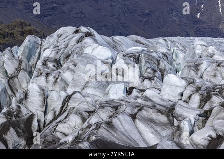 Am Svinefell-Gletscher, Skaftafell NP, Südküste, Island, Europa Stockfoto