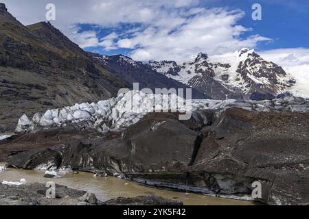 Am Svinefell-Gletscher, Skaftafell NP, Südküste, Island, Europa Stockfoto