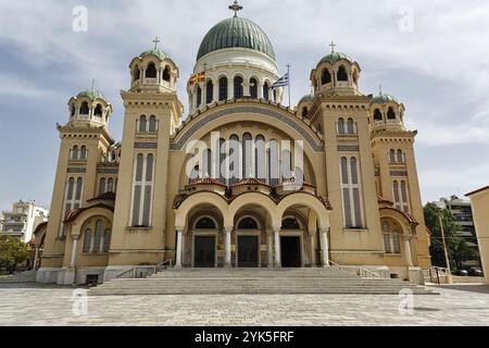 Neobyzantinische Kirche Agios Andreas, Kathedrale, Wallfahrtsort für orthodoxe Christen, Seitenansicht, Patras, Peloponnes, Westgriechenland, Griechenland Stockfoto