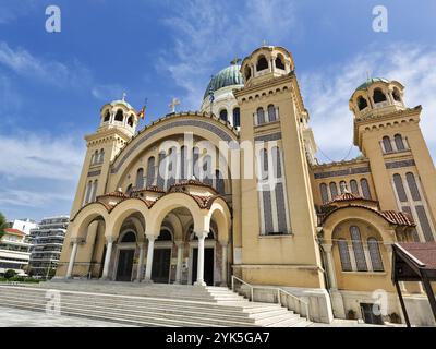 Neobyzantinische Kirche Agios Andreas, Kathedrale, Wallfahrtsort für orthodoxe Christen, Seitenansicht, Patras, Peloponnes, Westgriechenland, Griechenland Stockfoto