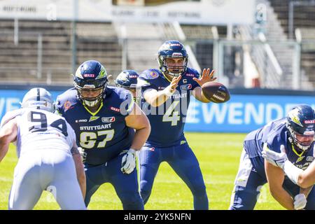 Europäische Fußballliga, elf/ Spiel: Raiders Tirol bei Stuttgart Surge am 16. Juni. 2024, im Gazi-Stadion, Stuttgart, Deutschland, Europa Stockfoto