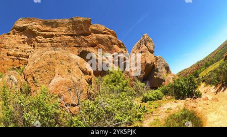 Tiermes keltiberisch-römische Archäologische Stätte, Montejo de Tiermes, Soria, Castilla y Leon, Spanien, Europa Stockfoto