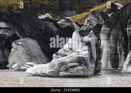 Solheimsjokull Gletscherlagune, Island, Europa Stockfoto