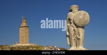 Herkules Tower Lighthouse, La Coruna, Spanien, Europa Stockfoto