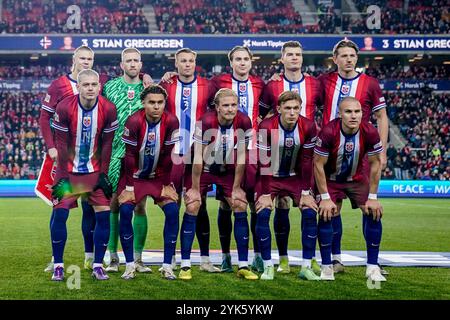 Oslo, Norwegen 20241117. Norwegen startet mit dieser Mannschaft im Fußballspiel der Nationalliga zwischen Norwegen und Kasachstan im Ullevaal-Stadion. Foto: Fredrik Varfjell / NTB Stockfoto