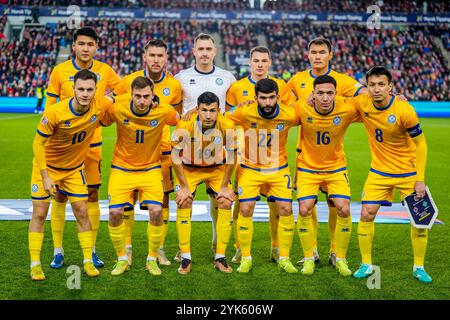 Oslo, Norwegen 20241117. Kasachstans Mannschaft während des Fußballspiels in der Nationalliga zwischen Norwegen und Kasachstan im Ullevaal-Stadion. Foto: Terje Pedersen / NTB Stockfoto