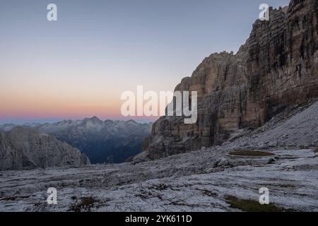 Brenta Dolomiten im Sonnenaufgang Licht, Italien, Europa Stockfoto