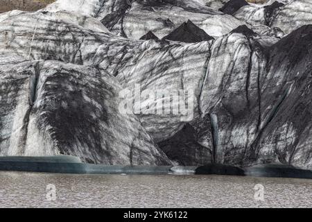 Solheimsjokull Gletscherlagune, Island, Europa Stockfoto