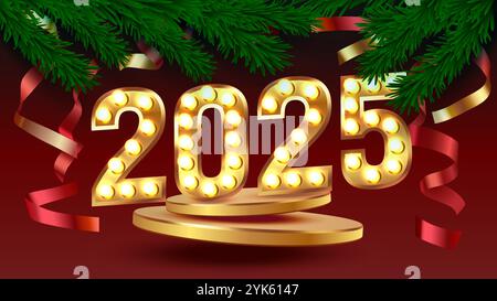 Frohe Weihnachten, Neujahrskarte. Vektor Stock Vektor