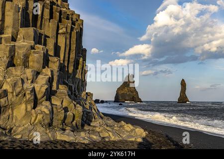 Schwarzer Strand Reynisfjara, Südküste, Island, Europa Stockfoto