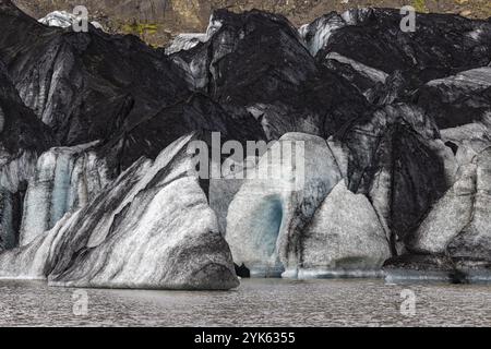 Solheimsjokull Gletscherlagune, Island, Europa Stockfoto