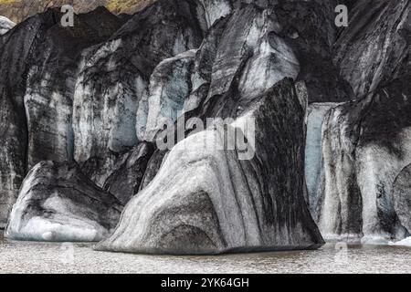 Solheimsjokull Gletscherlagune, Island, Europa Stockfoto