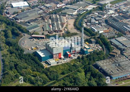 Luftaufnahme des Veolia-Haushaltsrecyclingzentrums Tyseley und der Verbrennungsanlage für Energierückgewinnung 2004 Stockfoto