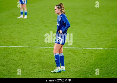 Goodison Park, Liverpool, Großbritannien. Sonntag, 17. November 2024, Barclays Women’s Super League: Everton FC Women vs Liverpool FC Women im Goodison Park. Everton Defender Heather Payne 19. James Giblin/Alamy Live News. Stockfoto