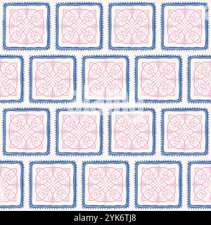 Nahtloses Backsplash-Muster mit abstraktem Ornament. Vektor handgezeichnet flache Illustration. Stock Vektor