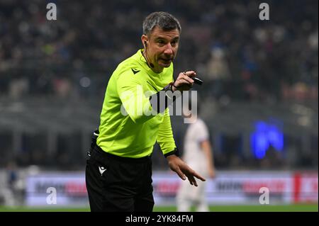 Schiedsrichter slavko vincic während Italien gegen Frankreich, Fußball UEFA Nations Leage Spiel in Mailand, Italien, 17. November 2024 Stockfoto