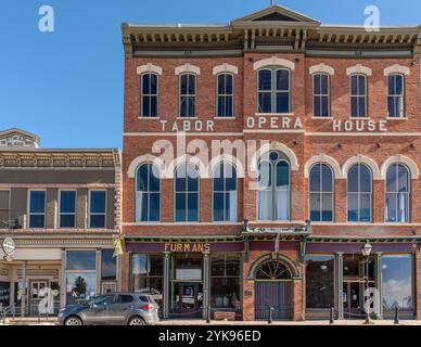 Historisches Tabor Opera House, erbaut 1879, von Silver King Horace Tabor, Leadville, Colorado, USA. Stockfoto