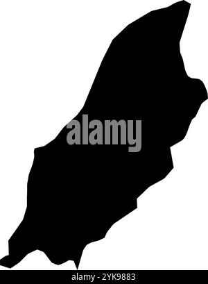 Eine Konturkarte von Isle of man. Vektorgrafik auf einem transparenten Hintergrund mit den Grenzen des schwarzen Landes Stock Vektor
