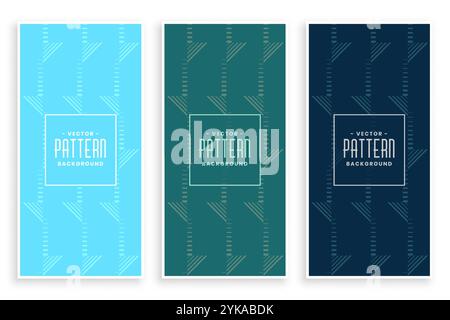 Abstrakte geometrische Muster Banner einstellen Stock Vektor