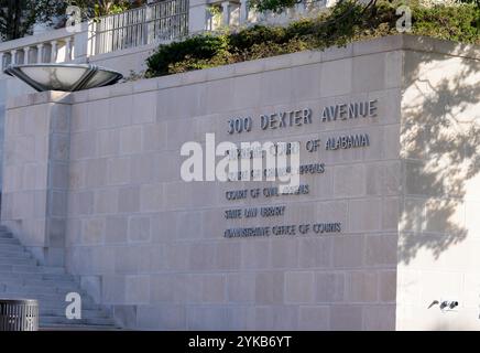 Montgomery, Alabama, USA. November 2024. Das Heflin-Torbert Judicial Building in Montgomery, Alabama, wurde am 17. November 2024 besichtigt. Das Gebäude beherbergt den Supreme Court of Alabama, den Alabama Court of Civil Appeals und den Alabama Court of Criminal Appeals. (Kreditbild: © Scott Coleman/ZUMA Press Wire) NUR REDAKTIONELLE VERWENDUNG! Nicht für kommerzielle ZWECKE! Stockfoto