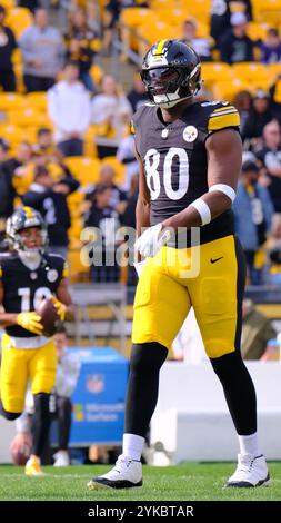 Pittsburgh, PA, USA. November 2024. Darnell Washington #80 bei den Steelers vs Ravens in Pittsburgh, PA. Jason Pohuski/CSM(Bild: © Jason Pohuski/Cal Sport Media). Quelle: csm/Alamy Live News Stockfoto