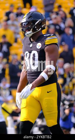 Pittsburgh, PA, USA. November 2024. Darnell Washington #80 bei den Steelers vs Ravens in Pittsburgh, PA. Jason Pohuski/CSM(Bild: © Jason Pohuski/Cal Sport Media). Quelle: csm/Alamy Live News Stockfoto