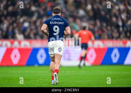 Saint Denis, Frankreich. November 2024. Antoine Dupont während des Rugby-Spiels der Autumn Nations Series XV France gegen New Zealand All Blacks im Stade de France in Saint Denis bei Paris, Frankreich am 16. November 2024. Foto: Victor Joly/ABACAPRESS. COM Credit: Abaca Press/Alamy Live News Stockfoto