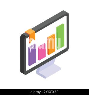 Sehen Sie sich dieses erstaunliche Symbol für Datenanalyse im trendigen Stil an, erstklassiger Vektor für Datenanalyse Stock Vektor