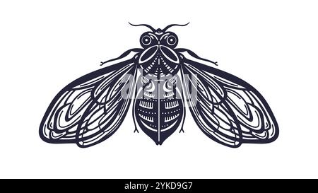 Bee-Vektor-Logo. Zierinsekte isoliert auf weißem Hintergrund. Vintage-Label für die Honigindustrie, Verpackungsdesign, Tattoo Stock Vektor