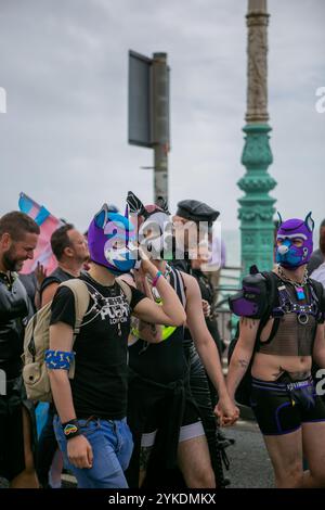 Brighton, Großbritannien, 20. Juli 2019. Hunderte von Menschen marschierten entlang der Küste zum Brunswick Square, zum 7. Jährlichen Brighton Trans Pride. Die Feierlichkeiten fanden nach dem marsch statt Stockfoto