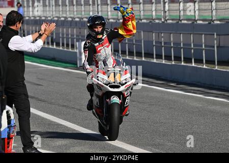 Barcelona, Spanien. November 2024. Rennen von Motul Solidarity Grand Prix von Barcelona der MotoGP auf dem Barcelona-Catalunya Circuit. November 2024. Im Bild: Moto2™ Aron Canet Carreras del Gran Premio Solidario Motul de MotoGP de Barcelona en el Circuito de Barcelona-Catalunya. 17 de Noviembre de 2024 POOL/ MotoGP.com/Cordon Pressebilder sind nur für redaktionelle Zwecke bestimmt. Obligatorischer Vermerk: © MotoGP.com Credit: CORDON PRESS/Alamy Live News Stockfoto