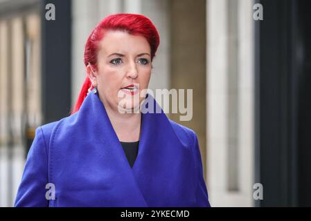 London, Großbritannien. November 2024. Louise Haigh, Labour Party, britische Verkehrsministerin, Abgeordneter Sheffield Heeley, spricht in der Morgenmedienrunde. Quelle: Imageplotter/Alamy Live News Stockfoto