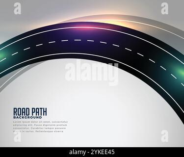 Gebogene Asphalt Road track Hintergrund Stock Vektor