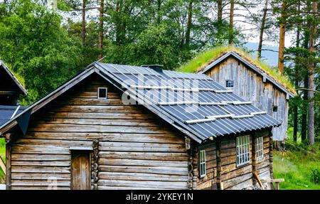 Sunnmøre Museum Norwegen und Wikingermuseum ist ein wunderschönes Freilichtmuseum mit 56 alten und einzigartigen Häusern Stockfoto