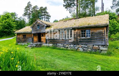 Sunnmøre Museum Norwegen und Wikingermuseum ist ein wunderschönes Freilichtmuseum mit 56 alten und einzigartigen Häusern Stockfoto