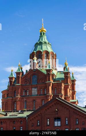 Östliche Orhodoxe Uspenski-Kathedrale in Helsinki, Finnland, Europa, sonniger Sommertag Stockfoto