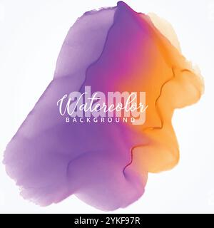 lila und orange Aquarell Fleck Hintergrund Stock Vektor