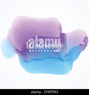 Blau und lila abstrakte Aquarellfarbe Fleck Hintergrund Stock Vektor